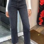 AGOLDE  90'S PINCH WAIST HIGH RISE STRAIGHT JEANS BLACK SIZE 26 Photo 0