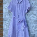 Hill House Laura Linen Lilac Pinstripe Shirtdress size small Purple Photo 3
