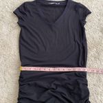 Athleta Topanga Shirt Dress Black Ruched Cap Sleeve V-Neck Stretch Size XS Photo 11