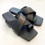 Open Edit  Sandals Womens Size 8.5 Black Edotto Slip On Flat Shoes Casual Photo 2