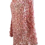 Hand knit with large needles, draped tunic / dress / beach coverup, NWOT White Size M Photo 2