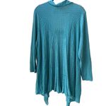 Nic+Zoe NWT 𩵠Long Open Soft Knit Cardigan Turquoise/āPeacock Featherā Plus 1X Photo 3