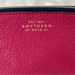 Smythson Of Bond St Cosmetic Case In Panama Leather Fuschia Pink & Gold Zip Photo 4