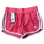 Adidas  M10 Athletic Pink & 3 Stripe Active Running Stretch Waistband Shorts Sz S Photo 0