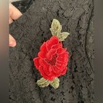 Adiva Black Lace‎ Jacket Floral Rose Long Sleeve Full Zip Front Size 1X Red Photo 1