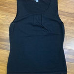 Ann Taylor  Womens Medium Top‎ Black Sleeveless Tank Scoop Neck Gathered Detail Photo 0
