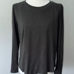 Veronica Beard Baseball Mason Charcoal Long Sleeve Tee Pimo Cotton Top Women's L Photo 0