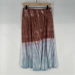 Chaser ‎ Tie Dye Stretch Silky Basics Rib Waist Faux Wrap Midi Skirt Lightweight Photo 6