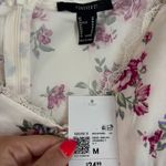 Forever 21  Floral Satin Dress Mini Puff Sleeve Photo 5