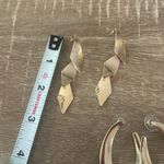 Gold Tone Costume Jewelry Statement Earrings, Pierced, Set of Three Photo 3