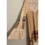 Velzera  Boho Lace Detail Bell Cuff Tie Top Mini Dress Small Cottagecore Festival Photo 5