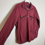 Woman's Y2K Button Long Sleeve Red Grunge Goth Whimsigoth Steampunk Ribbed 90s Photo 1