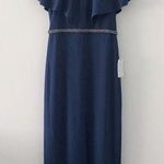 Halston Heritage  Navy Blue Embellished Gown Dress NEW Photo 0