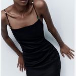 ZARA  Draped Linen Beaded Strap Mini Dress Sz L Photo 3