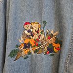Vintage Quizz Womens Denim Shirt Size 24 Blue Bear Fall Fruits Embroidered Top Photo 1