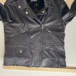 The Kooples Sport Womens Moto Jacket Sz Medium Black Faux Fur Lined Grunge Goth Photo 10
