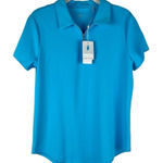 NWT Sport Haley Zip Up Polo Medium Blue Photo 0