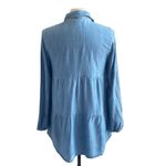 STYLE & CO Chambray Shirt Womens Sz Small Tiered Button Down Boho Blue Photo 4