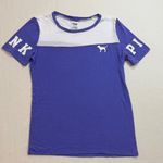 PINK - Victoria's Secret  Purple and White Short Sleeve Tee Photo 0