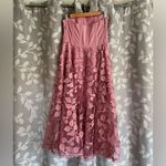 HELSI Florence 3 Dimensional 3D Floral Strapless Midi Dress Pink Size L Photo 7