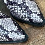 Vince Camuto Gigietta Black and White Snakeskin Chunky Heeled Boots Photo 1