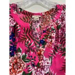 J.Crew  Bright Pink Tropical Floral V-Neck Sleeveless Top Sz 4 Resort Girl Boss Photo 1