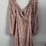 Lush Clothing NWT LUSH Open Tie Back Dress Feminine Boho Trendy Cream Mocha Medium Photo 0