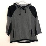 Reebok Dark Gray Black Colorblock 3/4 Sleeve Pullover Hoodie Sweatshirt ALTERED Photo 0