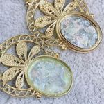 14K 14KT 585 Yellow Gold Ladies Oval Slab? Earrings Photo 7