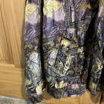 Vtg Nouveau Monde Sport 100% Silk Purple Fall Leaves Print Bomber Fabric Jacket Size undefined Photo 4