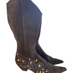 Pazzo Sioux Chocolate Brown Suede Rhinestone Embellished Cowboy Boots Size 11 Photo 0
