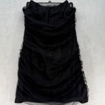 White Fox Boutique White Fox Mini Dress Black Tulle Strapless Ruched Party Cocktail Size L‎ Photo 0