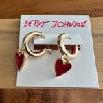 Betsey Johnson Heart Huggies Earrings Photo 0