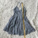 Lulus  Women’s Days of Beauty Dusty Blue Burnout Floral Skater Dress XS Photo 7