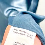 Birdy Grey  Shiny Satin Kensie One Shoulder Maxi Gown Dress French Blue Small Photo 12