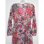 Debbie Katz inez Zara pink floral midi wrap sheer summer resort dress XS Photo 9