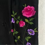 Yves Cossette Depeche Mode Silk Floral Embroidered‎ Beaded High Rise Crop Pant Black Size 10 Photo 7