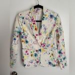 White tie dye colorful cropped blazer in size small Photo 1
