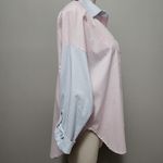 SO  mixed stripe oversized button down and bralette size medium Photo 4