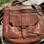 Harbour 2nd Leather Brown Crossbody Distressed Buckle Purse Photo 0