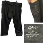 Rag Black Leggings 3 Quarter Length Mesh Sides and Pockets Plus Size Womens 2X Photo 1