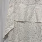 BCBGMAXAZRIA BCBG WHITE ISABEL CAP SLEEVE DRAPED-SIDE PEPLUM LACE DRESS NWT ($228) SZ 2. Photo 2