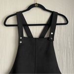 Forever 21  Black Faux Suede Overall Mini Dress Size Medium Photo 3