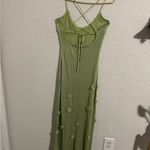 Chic Lime Green Floral Maxi Dress Size L Photo 3