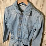 ZARA Denim Medium Wash Long Sleeve Romper One Piece Utility Womens Size XS Photo 2