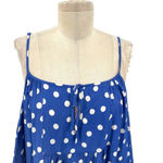 Tularosa  Hattie Dress‎ Blue Polka Dot Off the Shoulder Mini Size Small Photo 3