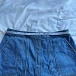 CAbi  Speedway Skirt a-line blue denim mini skirt size 8 Photo 5