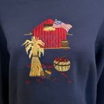 Classic Elements  Womens Crew Neck‎ Sweatshirt Blue Fall Barn Large Vintage NWT Photo 2