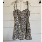 Princess Polly Cliff White Leopard Sweetheart Tie Strap Weekend Mini Dress 0 EUC Photo 6