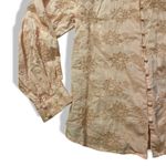 Let Me Be Women’s Brand Pink Lotus Flower & Fish Patterned Button Up Shirt Size Small Photo 2